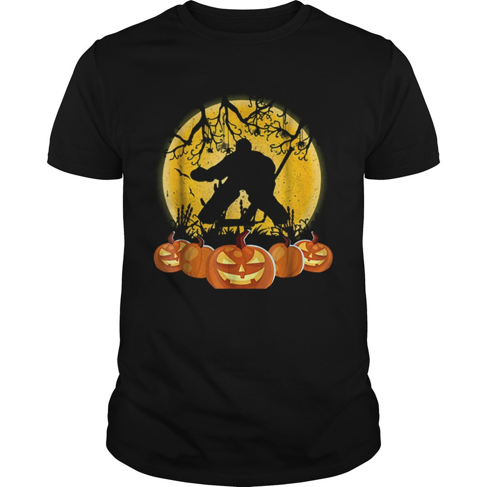 Hockey Goalie Pumpkin Halloween Shirt
